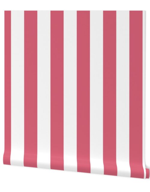 Large Nantucket Red and White Cabana Tent Stripes Wallpaper