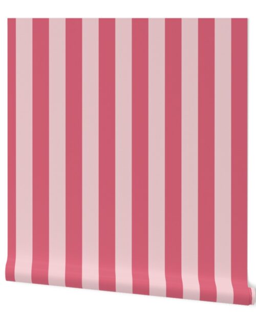2 inch Nantucket Faded Red Cabana Tent Stripes Wallpaper