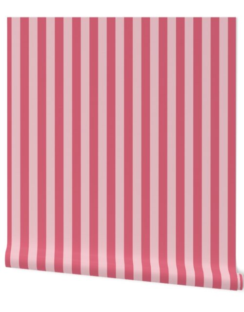 1 inch Nantucket Faded Red Cabana Tent Stripes Wallpaper