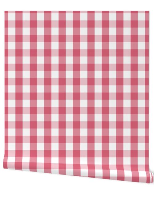 2 inch Nantucket Red Gingham Check Plaid Pattern Wallpaper