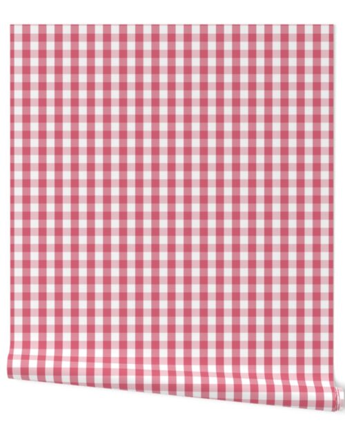 1 inch Nantucket Red Gingham Check Plaid Pattern Wallpaper