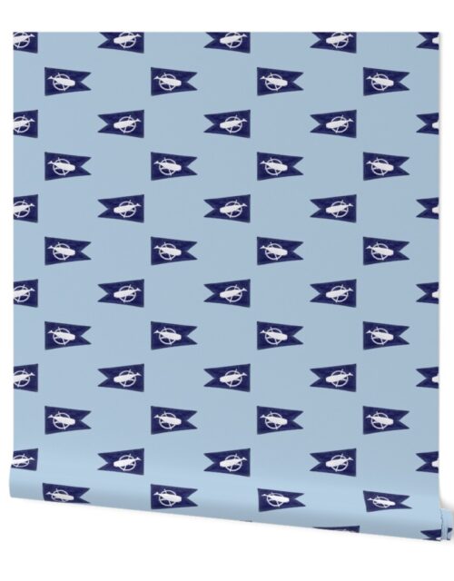 Nantucket Sperm Whale Burgee Flag  on Pale Blue Wallpaper