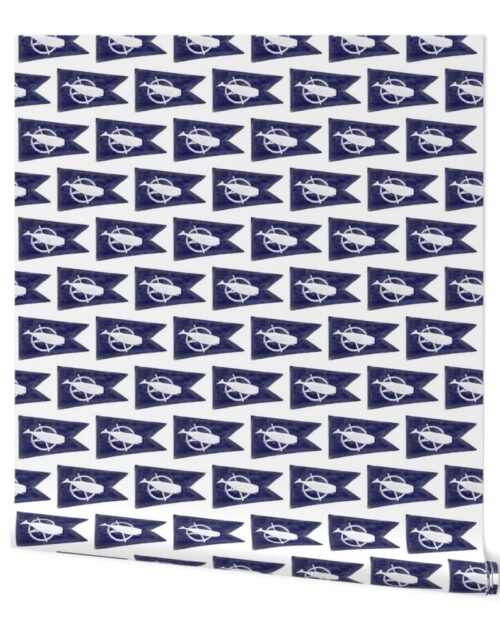 Nantucket Sperm Whale Burgee Flag   Handpainted on White Wallpaper