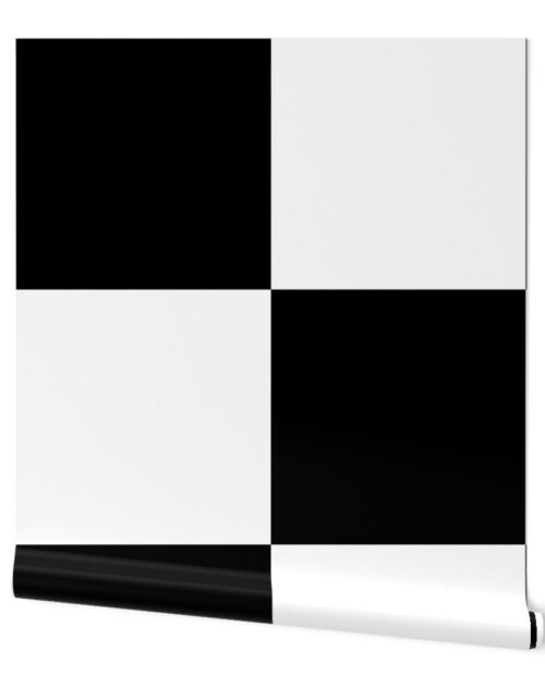 Gigantic Jumbo 20 inch Check – Black and White Checker Board Pattern Wallpaper