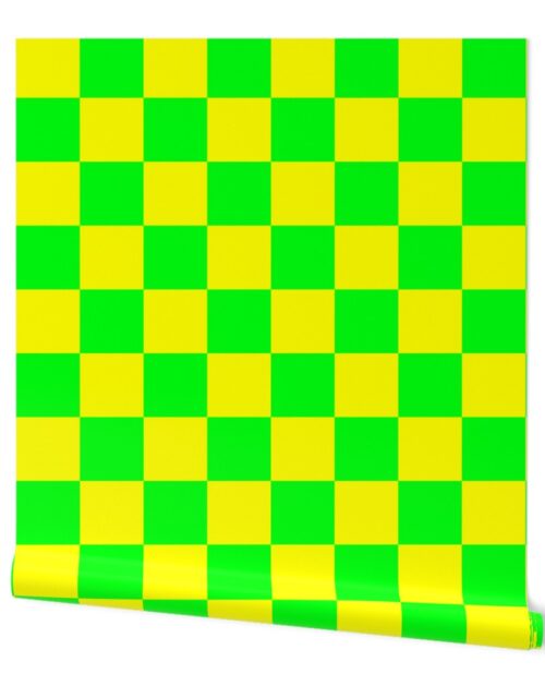 6 inch Bright Lemon and Lime Checkerboard Wallpaper