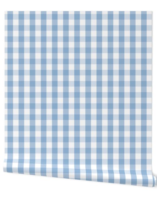 1 inch Airy Blue Gingham Check Wallpaper