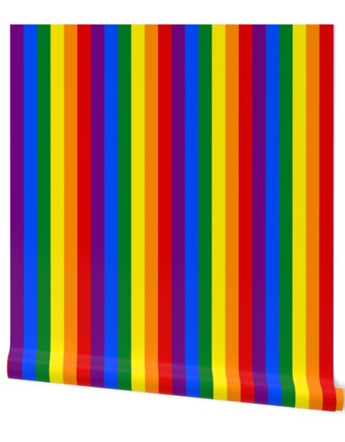 2 inch Vertical  Rainbow Pride Stripes Wallpaper