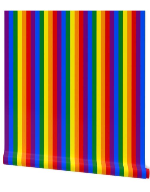 1 inch Vertical  Rainbow Pride Stripes Wallpaper