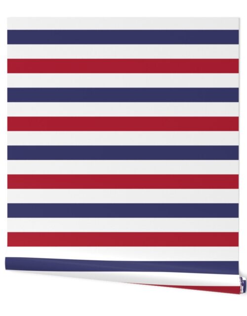 2 inch Flag Red, White and Blue Alternating H Stripes Wallpaper