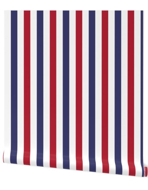 1.5 inch Flag Red, White and Blue Alternating V Stripes Wallpaper