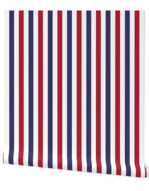 1 inch Flag Red, White and Blue Alternating V Stripes Wallpaper