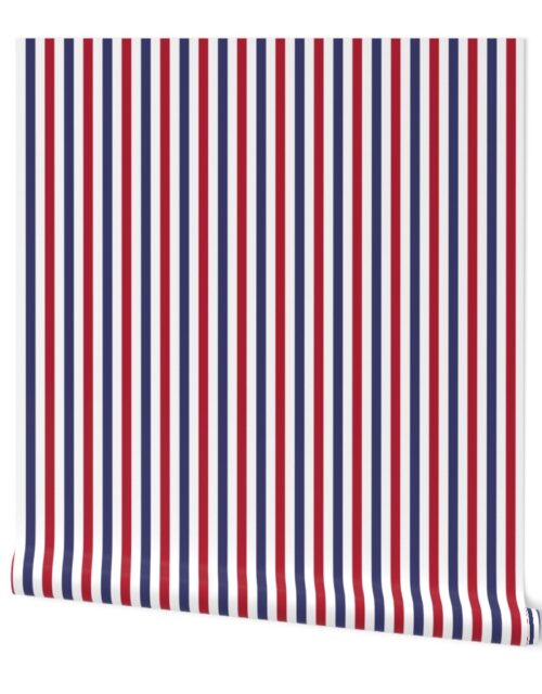 1/2 inch Flag Red, White and Blue Alternating V Stripes Wallpaper