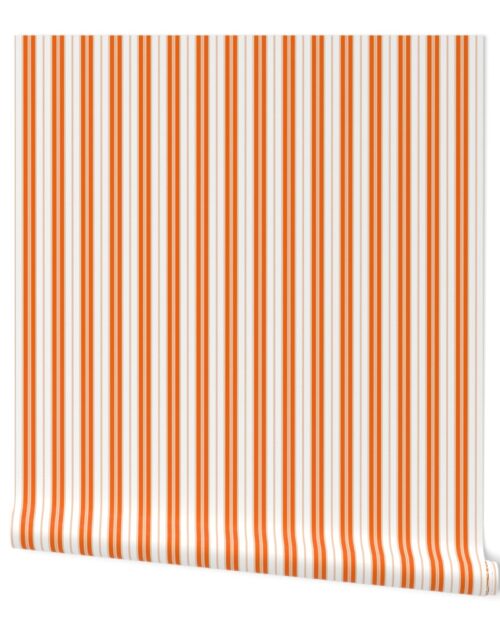 Orange Tiger and White Autumn Winter 2022 2023 Color Trend Mattress Ticking Wallpaper