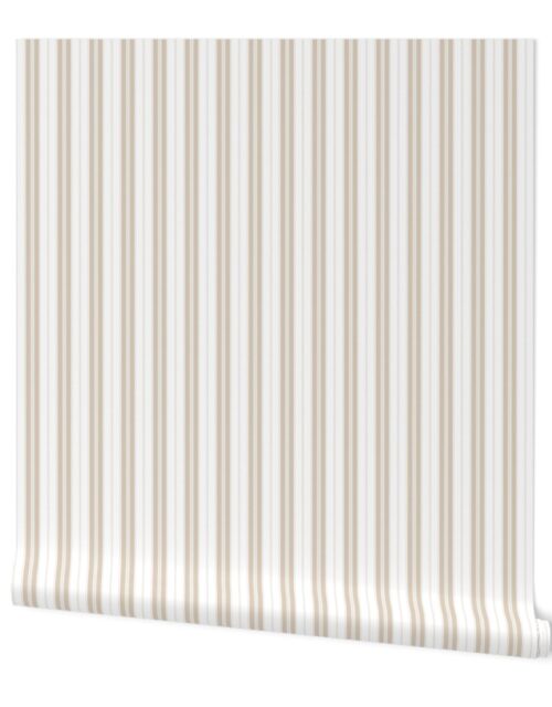 Tapioca Cream and White Autumn Winter 2022 2023 Color Trend Mattress Ticking Wallpaper