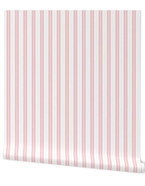 Strawberry Cream Pink and White Autumn Winter 2022 2023 Color Trend Mattress Ticking Wallpaper