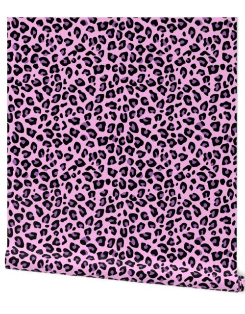 Large Purple Pink Leopard Print Wallpaper