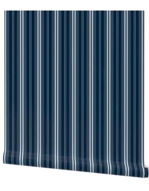 Christmas Blue Shaded Pin Stripe Wallpaper