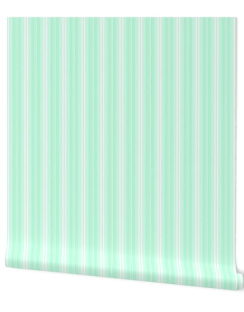 Mint Green Shaded Pin Stripe Wallpaper