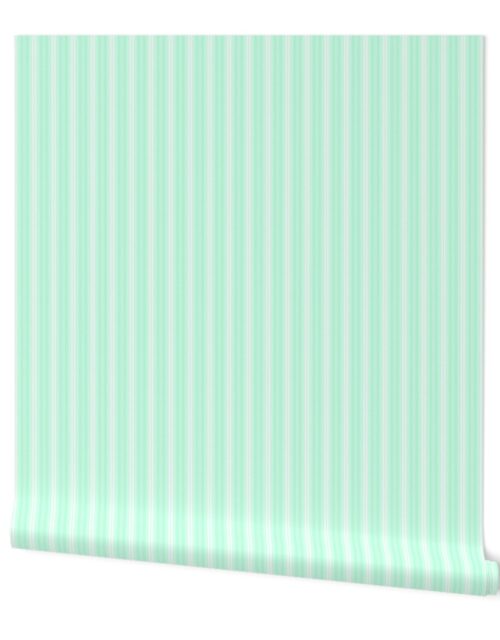Small Mint Green Shaded Pin Stripe Wallpaper