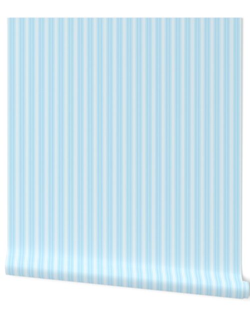 Small Pastel Baby Blue Shaded Pin Stripe Wallpaper