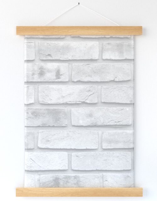 White Washed Brick Wall in Realistic Photo-Effect Life Size Wall Hanging