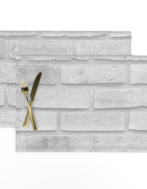 White Washed Brick Wall in Realistic Photo-Effect Life Size Placemats