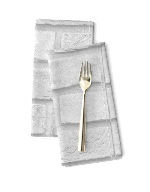 White Washed Brick Wall in Realistic Photo-Effect Life Size Dinner Napkins