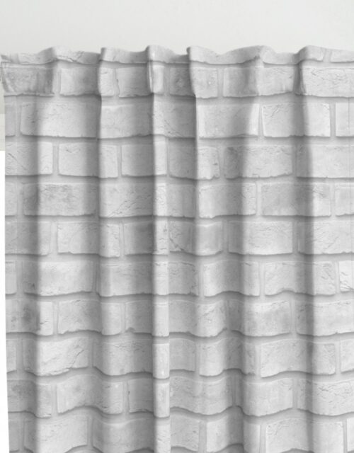 White Washed Brick Wall in Realistic Photo-Effect Life Size Curtains