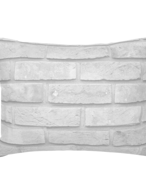 White Washed Brick Wall in Realistic Photo-Effect Life Size Standard Pillow Sham