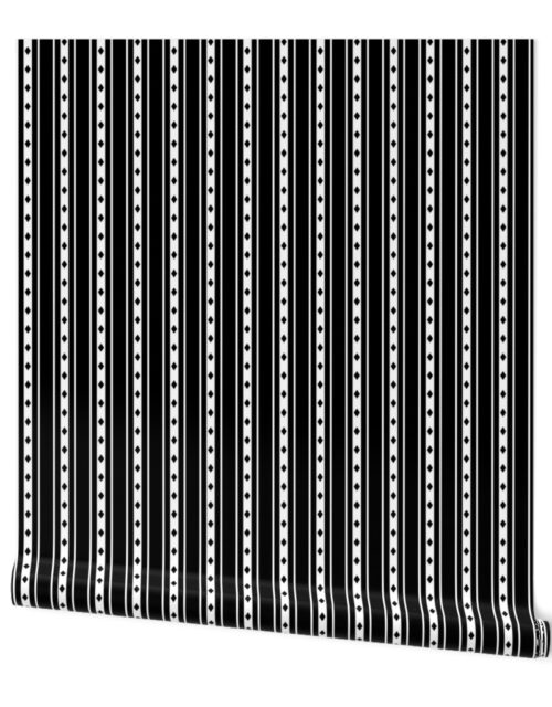 Black Harlequin Diamond Mattress Ticking Bed Stripe Wallpaper