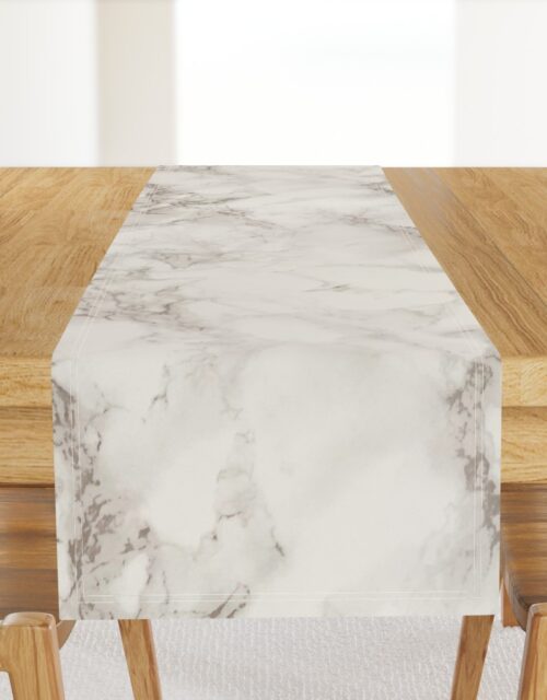 Classic Beige and White Marble Natural Stone Veining Quartz Table Runner