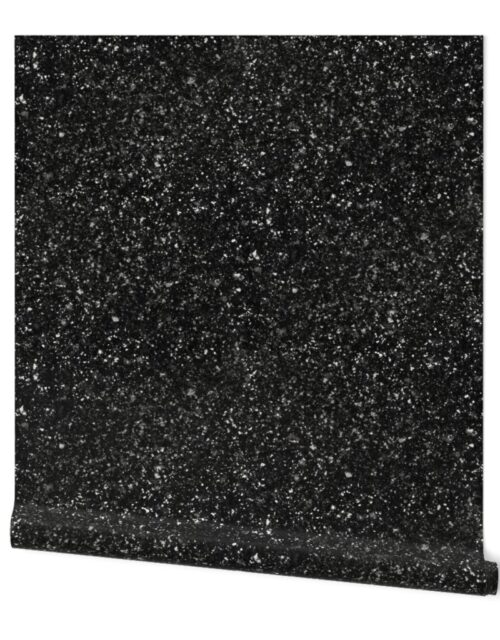 Black Speckled Granite Stone Seamless Repeat Wallpaper
