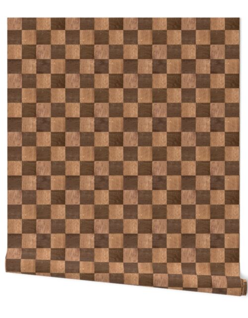 2 inch Dark Wood Checkerboard Chess Marquetry Pattern Wallpaper