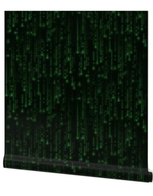 Neon Green Digital Rain Computer Code Wallpaper