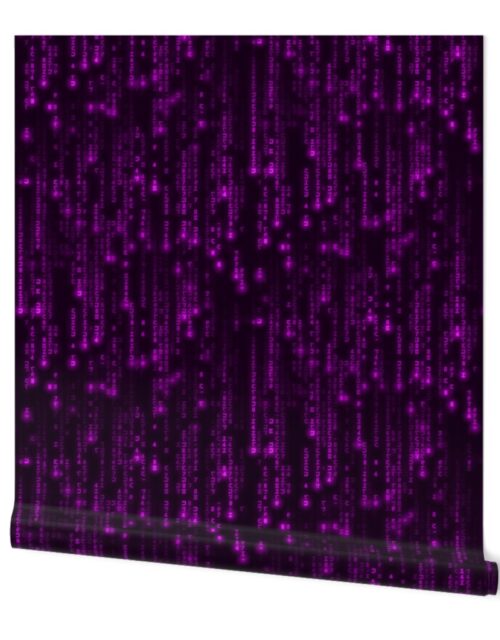 Neon Pink Digital Rain Computer Code Wallpaper