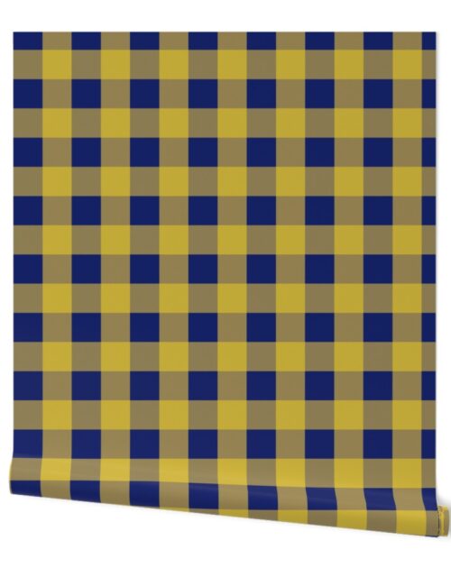 Arizona State Blue and Old Gold Gingham Check Wallpaper