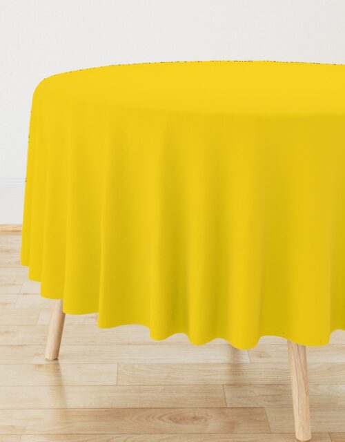 California Yellow Official State Solid Color Round Tablecloth