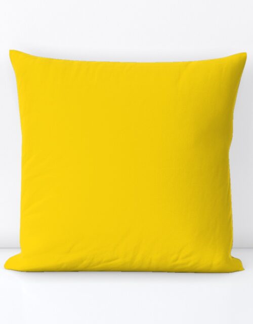 California Yellow Official State Solid Color Square Throw Pillow