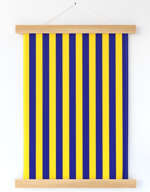 California Blue and Gold Vertical 1 inch Stripes Wall Hanging