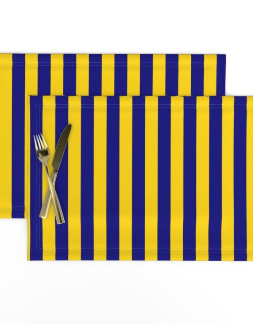 California Blue and Gold Vertical 1 inch Stripes Placemats
