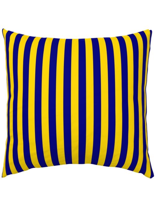 California Blue and Gold Vertical 1 inch Stripes Euro Pillow Sham