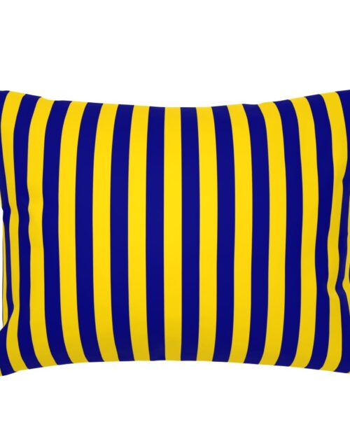California Blue and Gold Vertical 1 inch Stripes Standard Pillow Sham