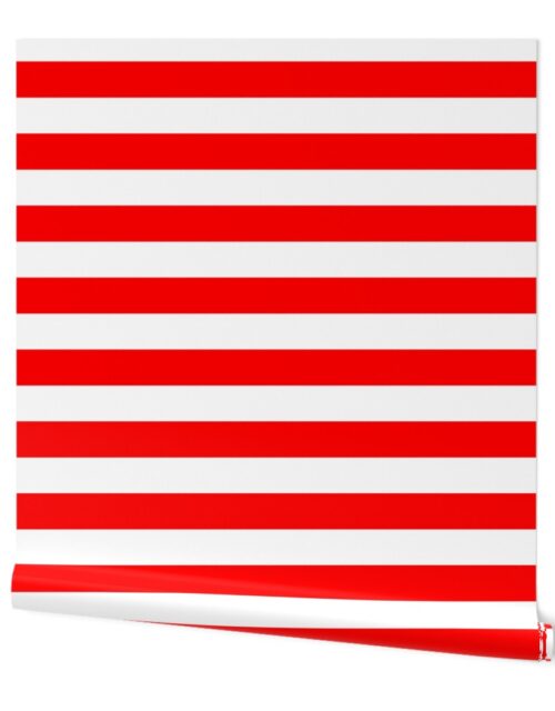 Florida Red and White Horizontal Stripes Wallpaper
