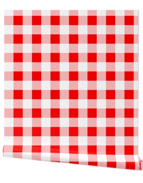 Florida Red and White Gingham Checks Wallpaper