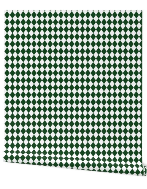 1 Inch Wide Hunter Green Modern Diamond Pattern Wallpaper