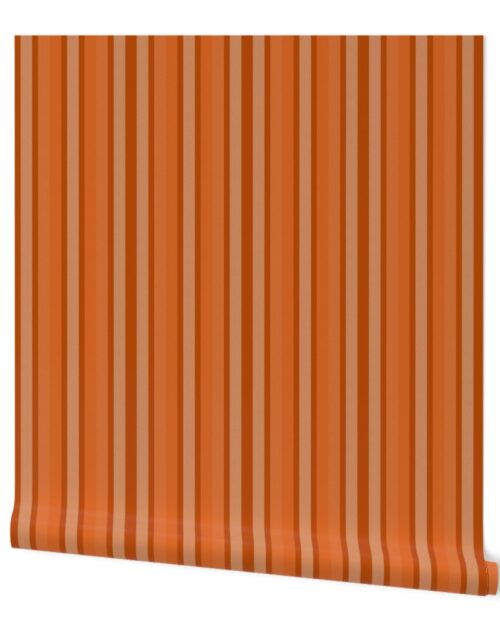 Small Carrot Shades Modern Interior Design Stripe Wallpaper