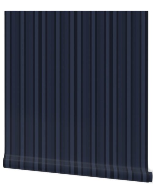 Small Navy Shades Modern Interior Design Stripe Wallpaper