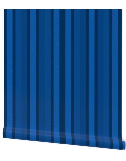 Large Colbalt Shades Modern Interior Design Stripe Wallpaper