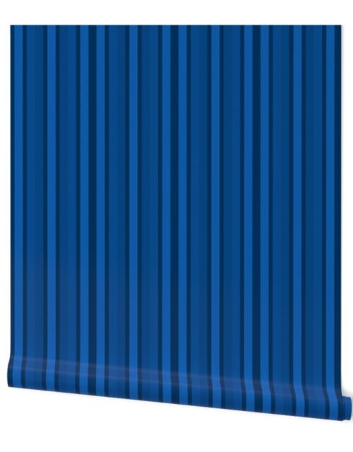Small Colbalt Shades Modern Interior Design Stripe Wallpaper