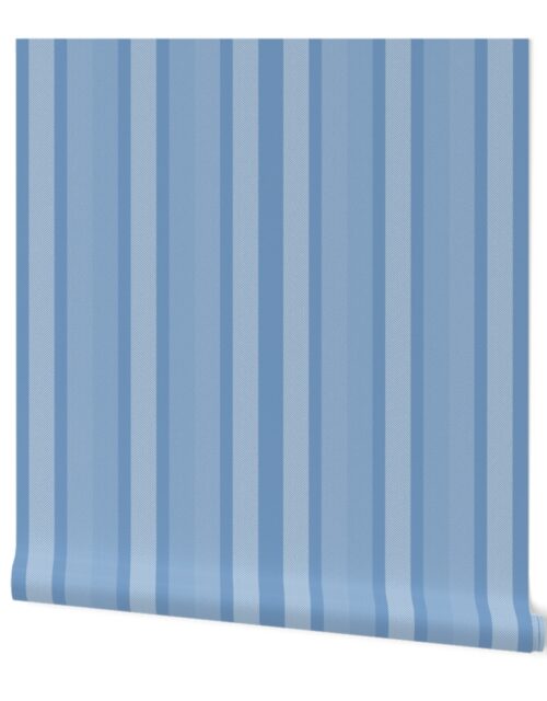 Large Sky Blue Shades Modern Interior Design Stripe Wallpaper